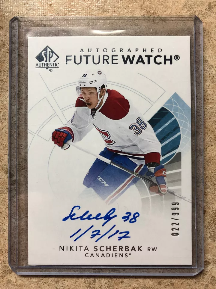 17-18 UD SPA SP Authentic Inscribed Future Watch Auto #138 NIKITA SCHERBAK /999 - Image 1 of 1