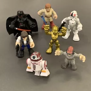 7PCS Playskool Star Wars Galactic Heroes Darth Vader Obi Wan Kenobi Pilot Figure - Picture 1 of 9
