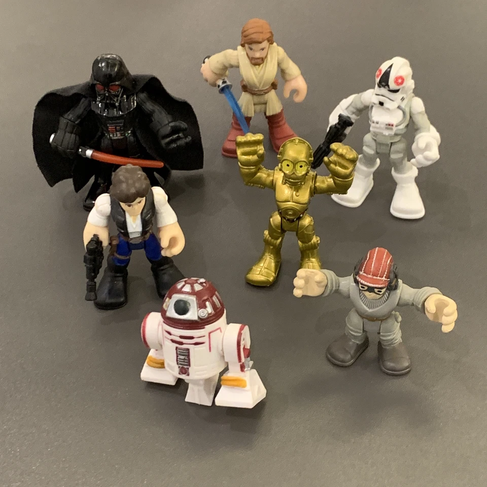 7PCS Playskool Star Wars Galactic Heroes Darth Vader Obi Wan Kenobi Pilot Figure - Image 1 of 4