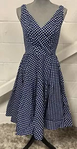 Abito Gigi Dollz & Dames Fit & Flare in Nacy Dot Donna Taglia Media NUOVO NUOVO CON ETICHETTE - Foto 1 di 9