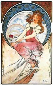 Alphonse Mucha The Arts #2 CANVAS ART PRINT Poster 16"X 12" - Picture 1 of 1