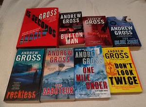 Lot 8 ANDREW GROSS Thriller Books Novels TY HAUCK SERIES #1-4 + 4 standalone bks - Imagen 1 de 11