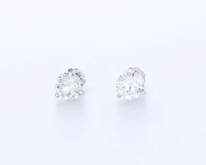 2.0CT Lab-Created Diamonds D/VS2 Round Cut 14K White Gold Prong Classic Studs - Picture 1 of 4