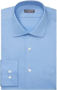 Camisa de vestir Van Heusen para hombre ajuste regular cuello flexible elástica lisa azul-14,5 32/33 - Imagen 1 de 5