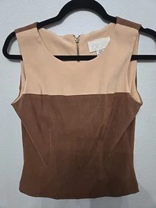 Vintage Y2k 90er Cache Farbblock braun Damen Bluse Top Größe 6 - Bild 1 von 7