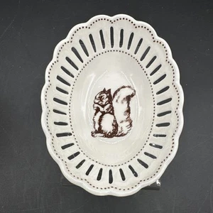Woodland Animals Squirrel Reticulated Trinket Bowl Andrea By Sadek - Picture 1 of 5