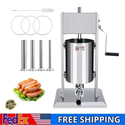 PIONEERWORKS Sausage Stuffer 11LBS/5L Sausage Maker Machine Stuffer with Dual Speed Stainless