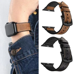 Echtleder-Uhrenarmband Für Apple Watch ↷ ∧ - Picture 1 of 16