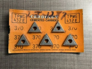 NEW SURPLUS 5PCS CARBOLOY TPMG 432E GRADE: 370 CARBIDE INSERTS - Picture 1 of 1