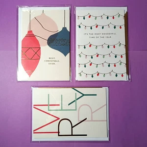 Hallmark Signature Studio Collection Christmas holiday cards set of 3 - Picture 1 of 2