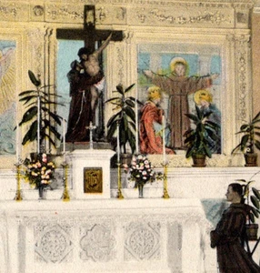 Vintage White Border Card Franciscan Monastery Altar St Francis Washington DC - Picture 1 of 3