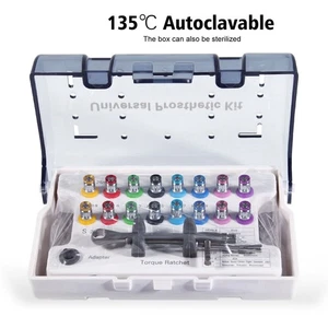 Kit de prótesis de implante dental universal llave dinamométrica 16 destornilladores removedor - Imagen 1 de 24