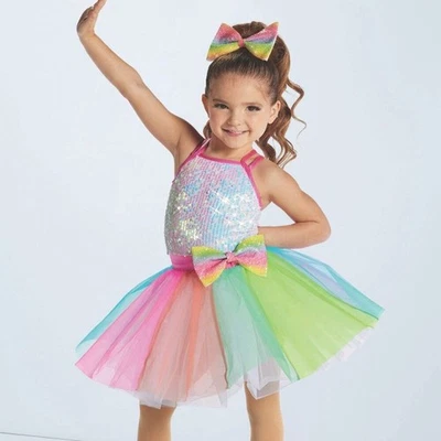 Новый без ЯРЛЫКОВ Weissman девочки радуга, Rainbow платье танец костюм - Изображение 1 из 4