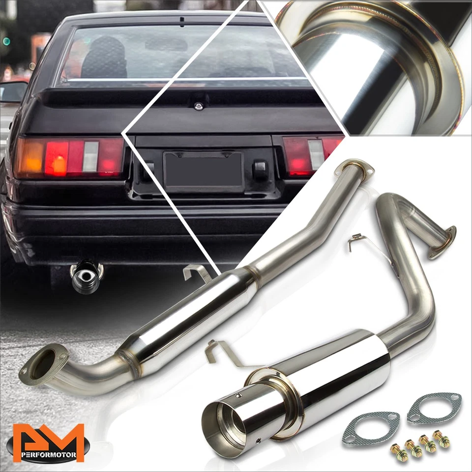 Para 85-87 Corolla E80 GTS AE86 3.5" Punta Silenciador Acero Inoxidable Escape Catback Foto 1 de 4