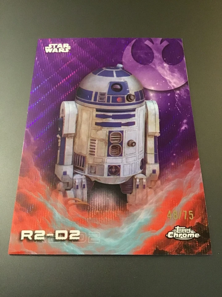 2025 Topps Chrome Star Wars Super Box #CE-42 R2-D2 Purple Wave Refractor /75 - Image 1 of 2