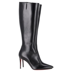 Christian Louboutin Kate Botta 85 Boots In Leather Women Black Size 38 - Picture 1 of 12