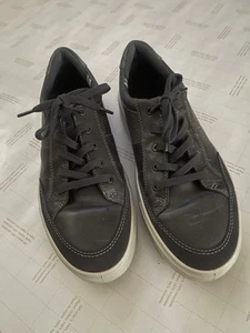 Pre-Owned Ecco Gray Leather Sneakers Shoes Men’s Size 10-10.5 US 44 EU - Picture 1 of 8