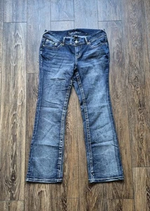 Jeans Ariya para mujer talla 14 azul corte bota desgastado solapa bolsillo 31 entrepierna - Imagen 1 de 11