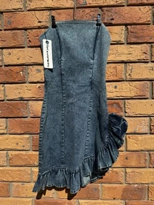 Women's The Cassette Society Denim Dress Size 8 BNWT Acid Indigo Debbie Mini - Bild 1 von 11