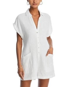 LSpace Ladies Mika Romper Playsuit Size 12 (L) Cream Cotton New Pockets Summer - Picture 1 of 10