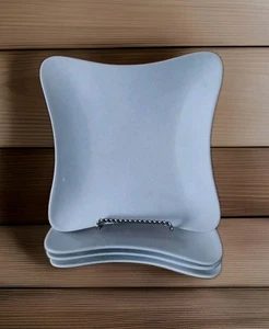 Crate & Barrel All White New Wave/Squared, 6.5" Appetizer/dessert Plate set/4 - Picture 1 of 10