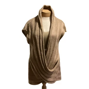 Dots 3X Brown Open Front Draped Cardigan Sweater Acrylic Plus Size Layering - Picture 1 of 12