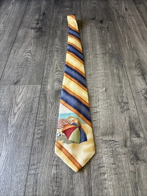 Sombrillas de playa vintage Tommy Bahama corbata de seda multicolor Foto 1 de 4