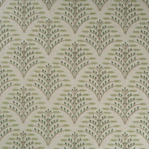 Tela de fresno bordada verde por James Hare, W140 cm £40 por metro 3,5 metros - Imagen 1 de 3