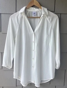 Cabi Button Up Long Sleeve White Women’s Tunic Top Pesant Boho Beach Resort XS - Photo 1/14