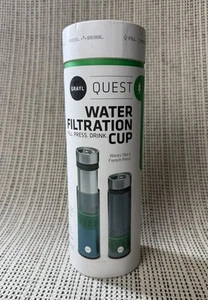 NEW Grayl Quest 16oz Grey Water Filtration Cup With Green Trail Filter OPEN BOX - Picture 1 of 6