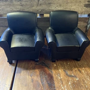 Pair Of Pottery Barn Manhattan Easy Chair Bookends Metal Heavy Duty Black - Picture 1 of 6
