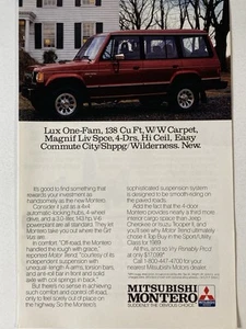 1989 Mitsubishi Montero Print Ad Wilderness - Picture 1 of 2