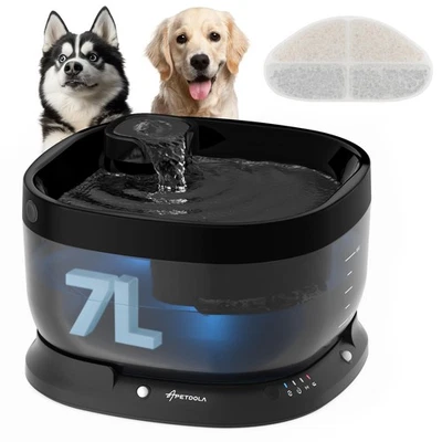 Wireless Dog Water Fountain,Battery Operated Dog Water Dispenser with Motion ... Foto 1 de 4