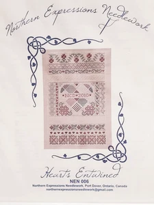 Northern Expressions Needlework "HEARTS ENTWINED" Cross Stitch Large Chart Pack - Picture 1 of 4