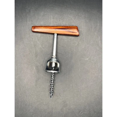 Sacacorchos campana mango madera Italia vintage abridor de botellas de vino herramienta de vajilla MCM Foto 1 de 3
