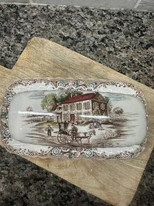 Johnson Brothers Covered Butter Dish Heritage Hall 1/4 lb. MADE IN ENGLAND - Picture 1 of 5