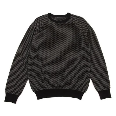EMPORIO ARMANI Cotton Design Weave Rib Switching Knit Size L(K-155995) - Image 1 of 4