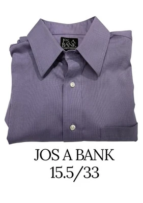 Jos A Bank Traveler’s Collection Dress Shirt 15.5 33 Lavender Non Iron - Image 1 of 4