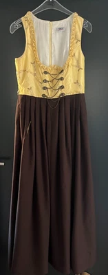 Damen Trachten Dirndl ärmellos Braun, Gelb ca. Gr. 38 v. Country Line - Bild 1 von 2