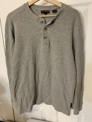 Camisa térmica Wolverine para hombre talla L Henley tejida gofre gris manga larga Foto 1 de 4