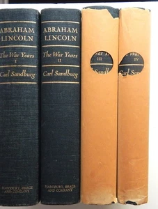 Abraham Lincoln The War Years  Carl Sandburg 4 Vol Set HC VG Civil Photos - Picture 1 of 24