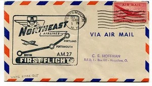 FFC 1946 First Flight Northeast Airlines AM 27 Boston Portsmouth Portland USA - Picture 1 of 1