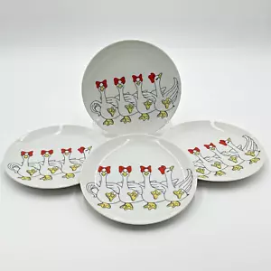 Set 4 Piatti Fitz and Floyd Variazioni Oche Danzanti 7" 1979 Goose Rockettes - Foto 1 di 13