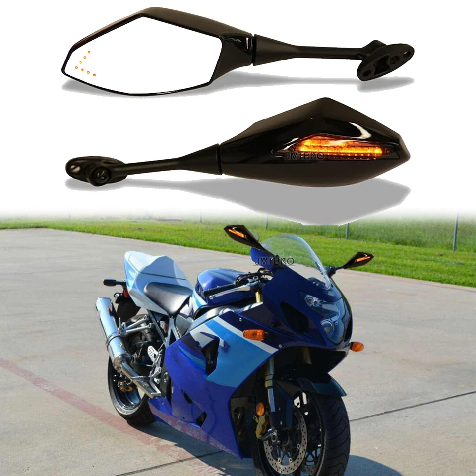 Espejos retrovisores LED intermitentes para motocicleta Suzuki GSXR600 GSX-R600 2000-2019 Foto 1 de 4