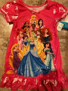 Disney Store Pink Princess Nightshirts Girl Aurora Ariel Rapunzel Cinderella MP - Picture 1 of 7
