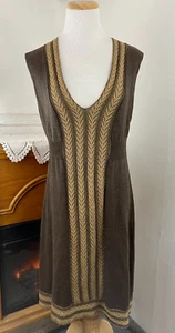 Max Studio Cotton Blend Sleeveless Knit Dress W/Decorative Braid ~ M - Picture 1 of 9