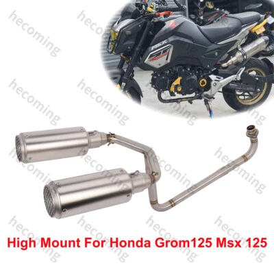 Tubo de escape doble para Honda Grom Msx 125 montaje alto 2014-2022 silenciador DB Killer Foto 1 de 4