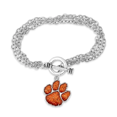 Clemson Tigers Game Day Glitter Toggle Bracelet Jewelry Gift Licensed CU Cover