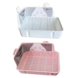 Rabbit Litter Box Corner Litter Pan Potty Trainer Guinea Pig Cage Toilet Bedding - Picture 1 of 10