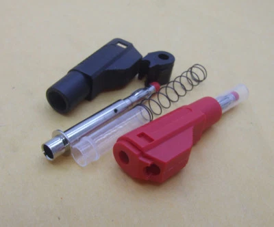 Enchufe de prueba de banana de 10 piezas de 4 mm conector apilable cubierto extremo de cable de seguridad aislado Foto 1 de 4